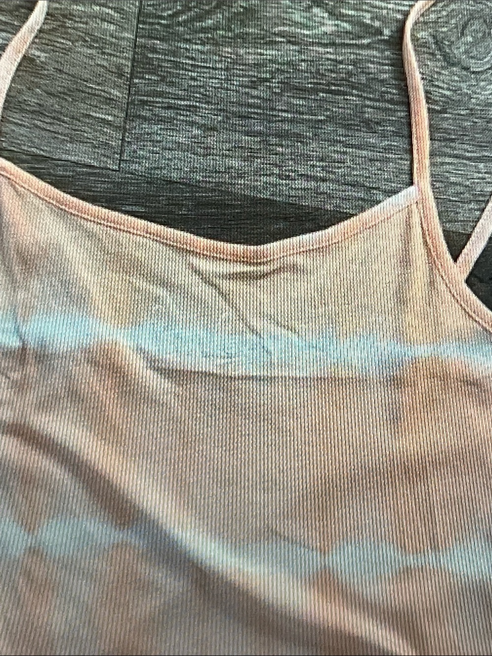 Hurley Peach and Light Blue Tie-Dye Ribbed Cami